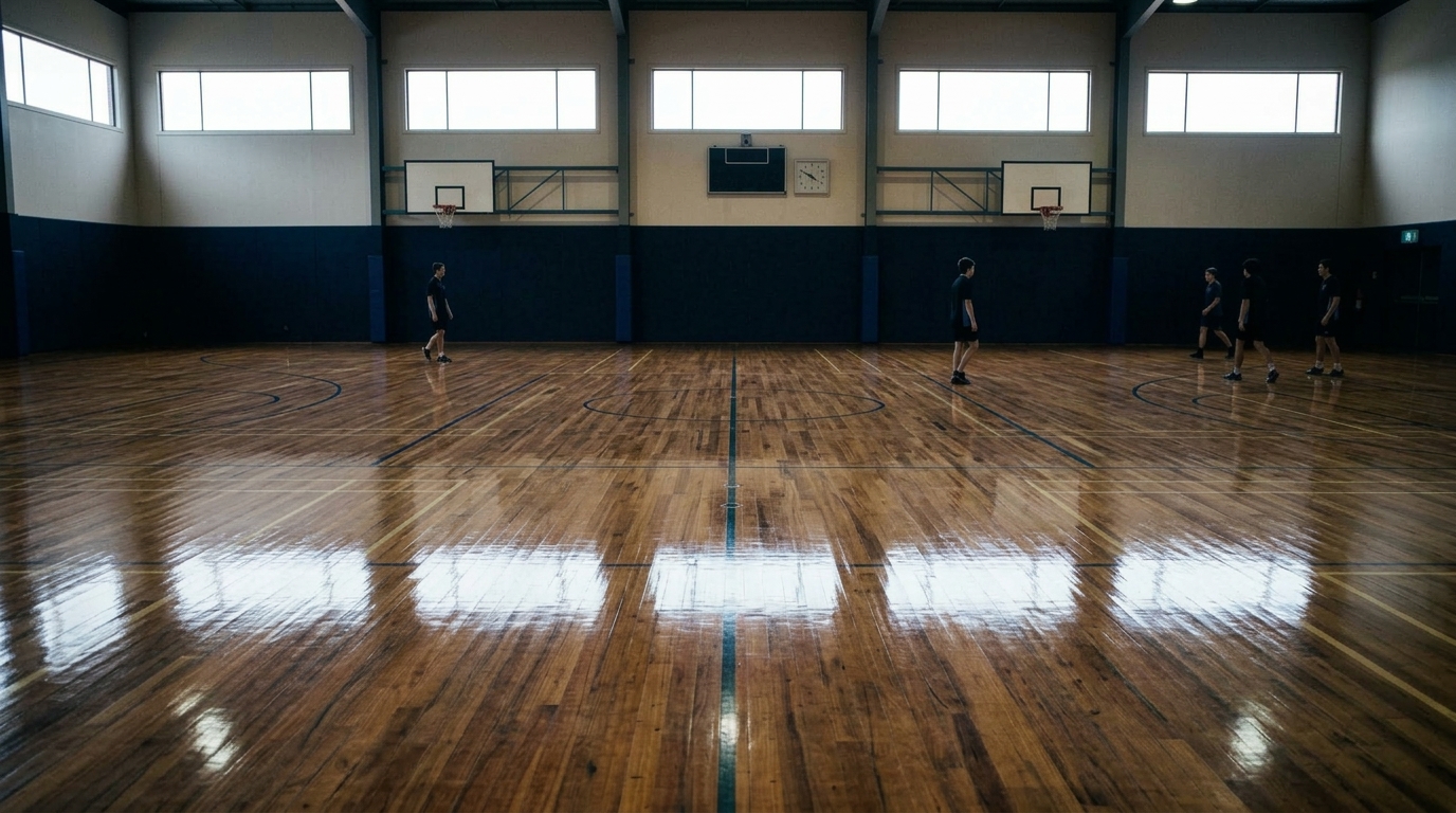 After: even gloss across the same court