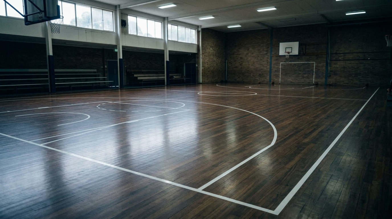 After: same court, freshly recoated and gloss